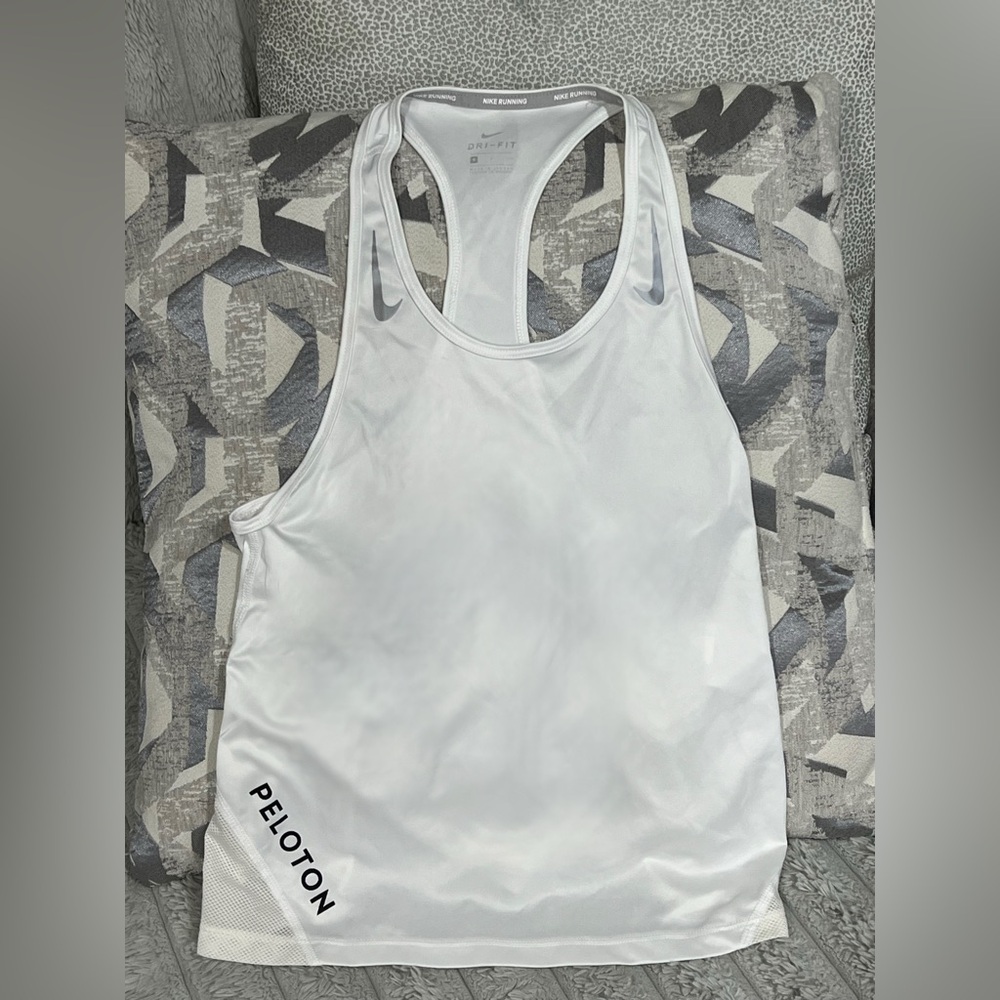 Nike Peloton White Dri-Fit Tank Top S 🤍